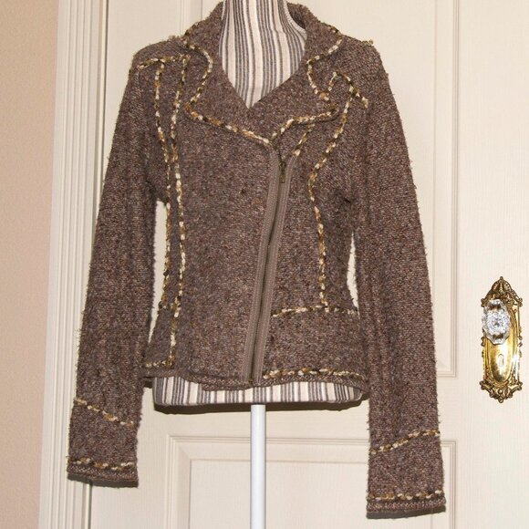 Coldwater Creek Tweed Knit Jacket M - Picture 4 of 8